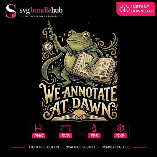 We Annotate At Dawn Frog Highlighter Book Clipart PNG