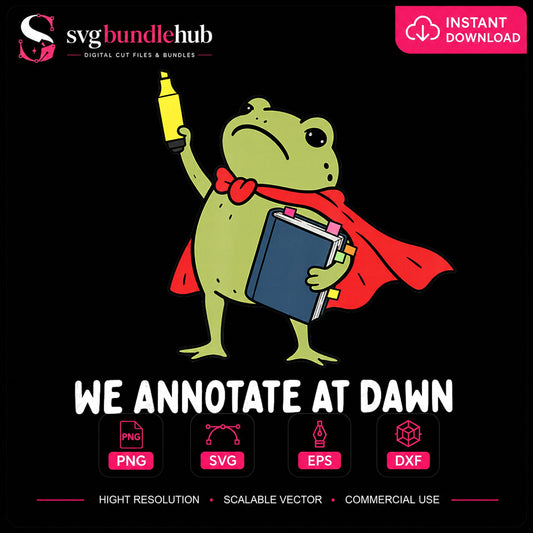 We Annotate At Dawn Frog Highlighter Book PNG