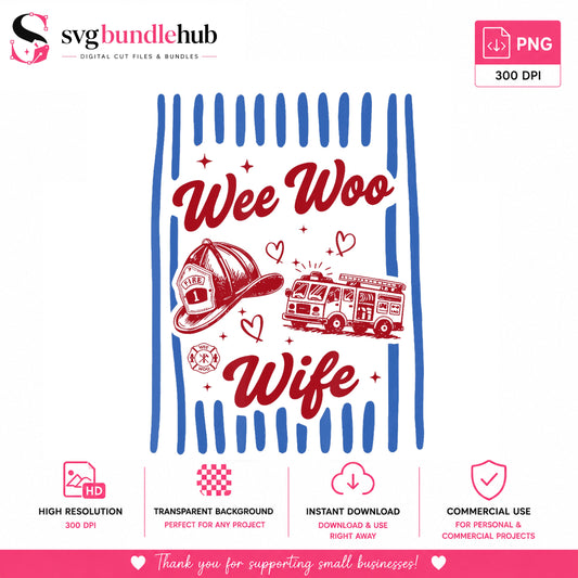 Wee Woo Wife Firefighter Quote Clipart, Fire Truck Helmet Hearts