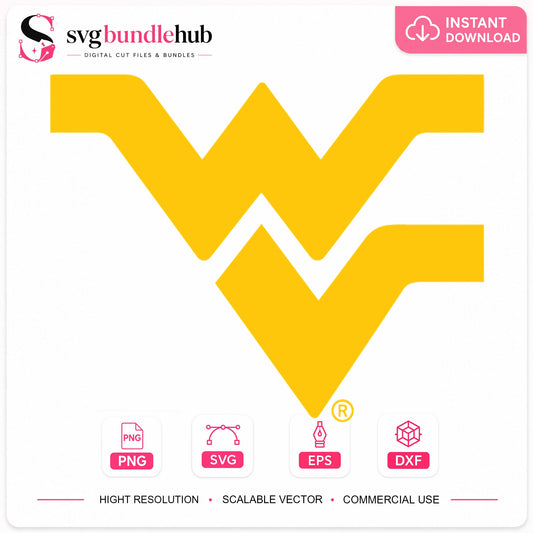 West Virginia Mountaineers Flying WV Logo Cricut SVG