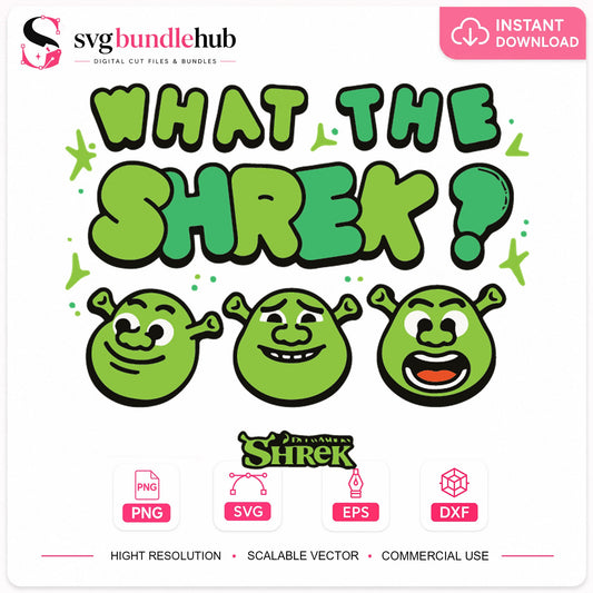 What The Shrek Funny Ogre Face Cricut Clipart SVG