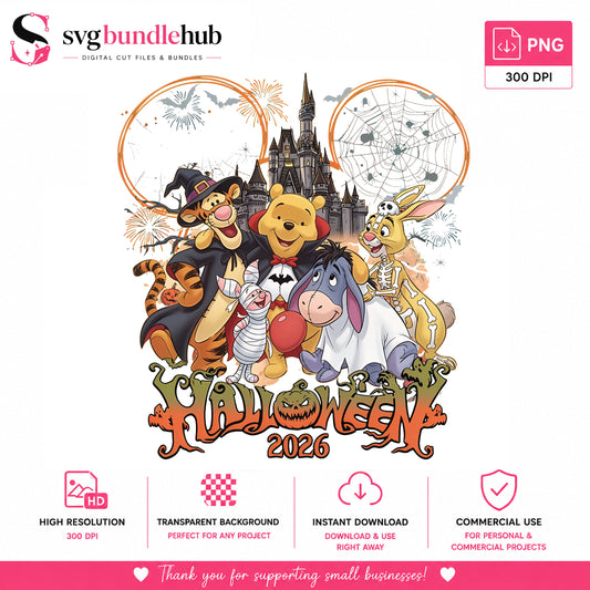 Winnie Pooh Halloween 2026 PNG, Costumes | SvgBundleHub