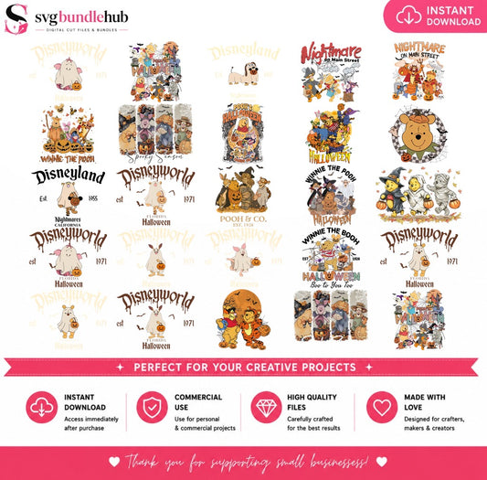 Winnie the Pooh Halloween Bundle PNG | SvgBundleHub
