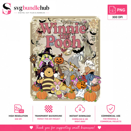 Winnie the Pooh Halloween PNG | SvgBundleHub