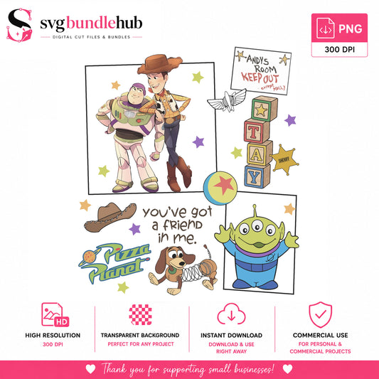 Woody & Buzz You've Got a Friend PNG | SvgBundleHub