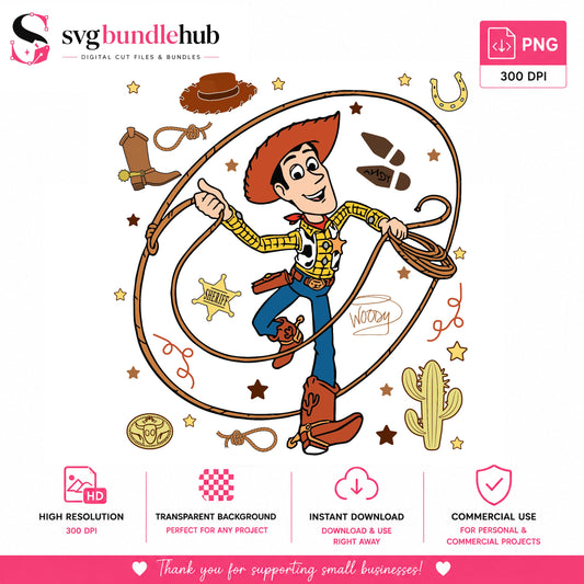 Woody Cowboy Lasso Western PNG | SvgBundleHub