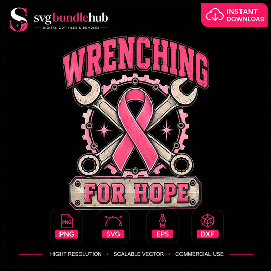 Wrenching For Hope Breast Cancer Pink Ribbon PNG