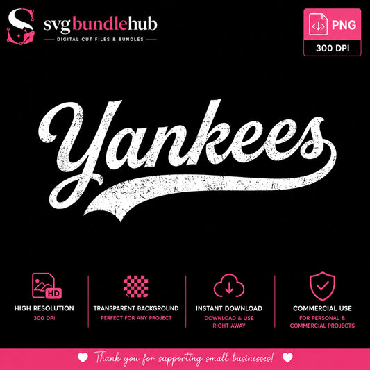 Yankees Retro Grunge PNG, Baseball Team Shirt, Sport PNG