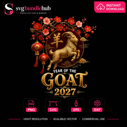 Year Of The Goat 2027 Chinese Zodiac Lunar New Year PNG