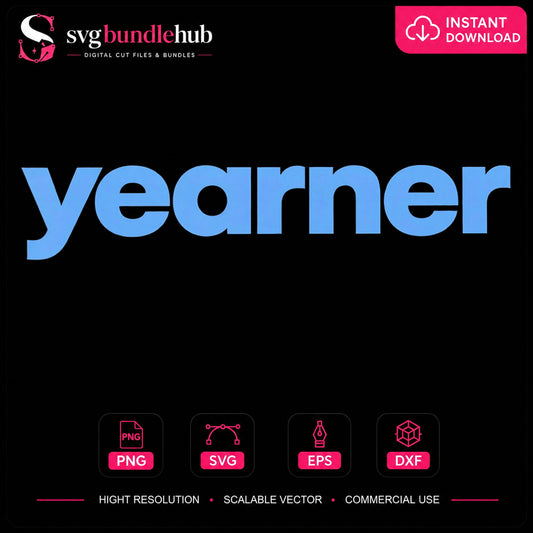 Yearner Word Typography Motivational Quote PNG
