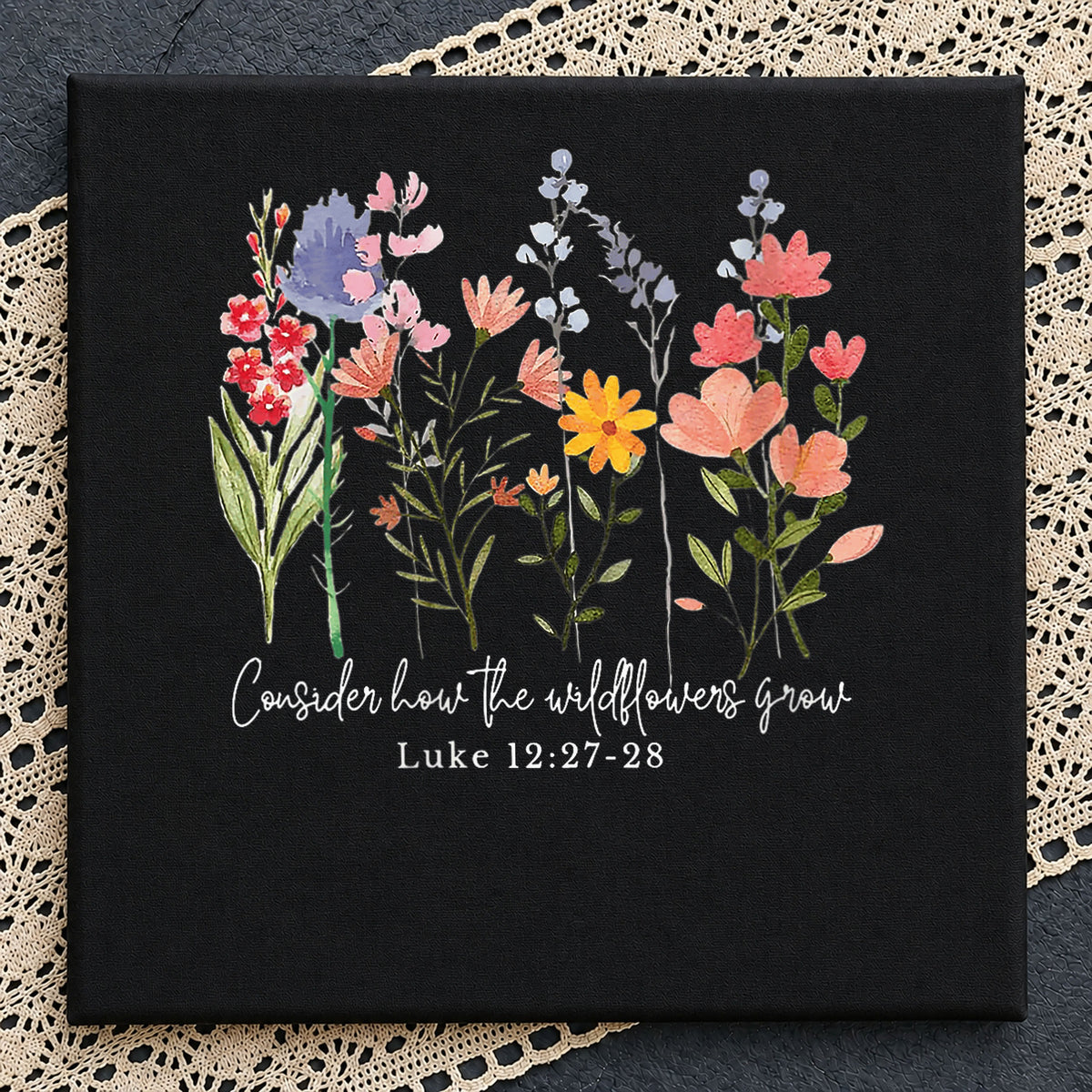 Wildflower Bible Verse PNG, Consider How The Wildflowers Grow, Christian PNG