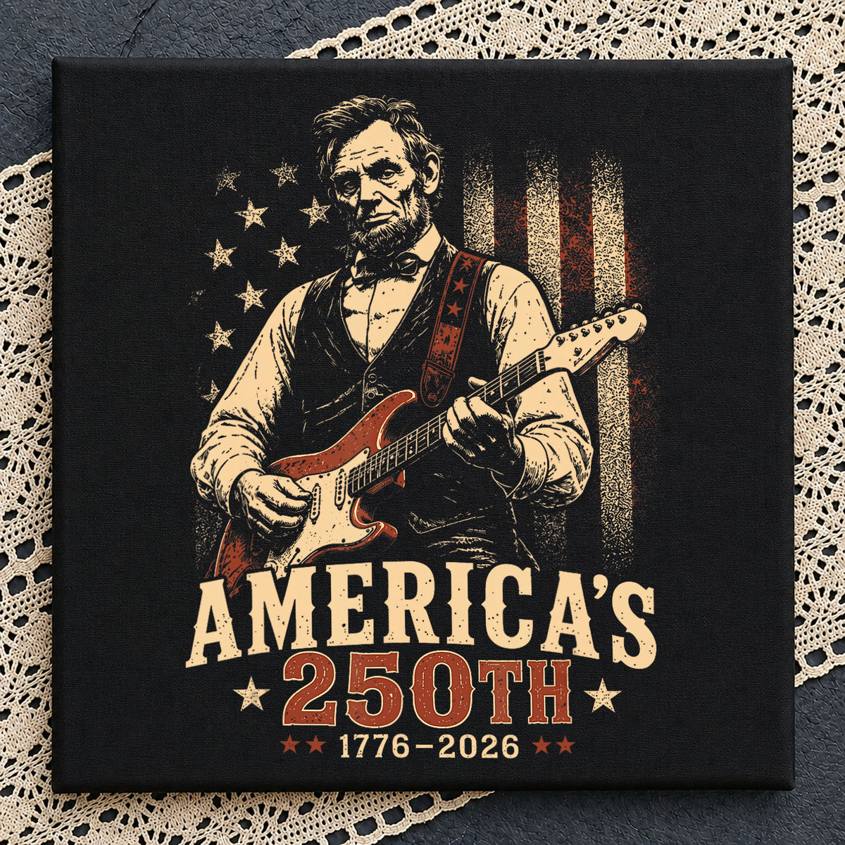 America's 250th Anniversary PNG, Lincoln Guitar, 4th Of July PNG