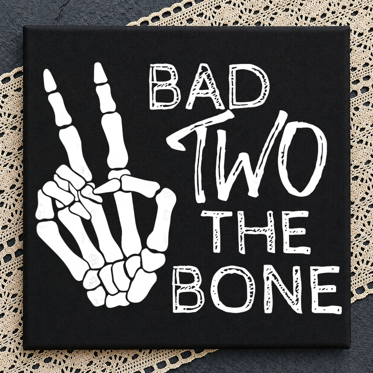 Bad Two The Bone PNG, Skeleton Hand Birthday, 2nd Birthday PNG