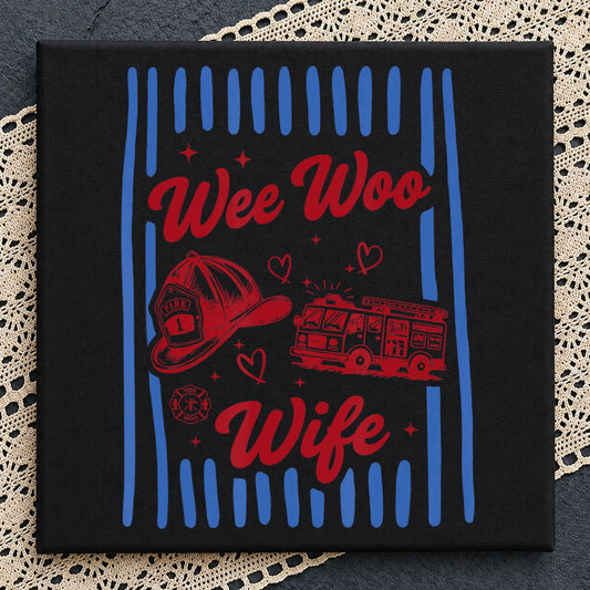 Wee Woo Wife Firefighter Clipart, Fire Truck Helmet Hearts Red