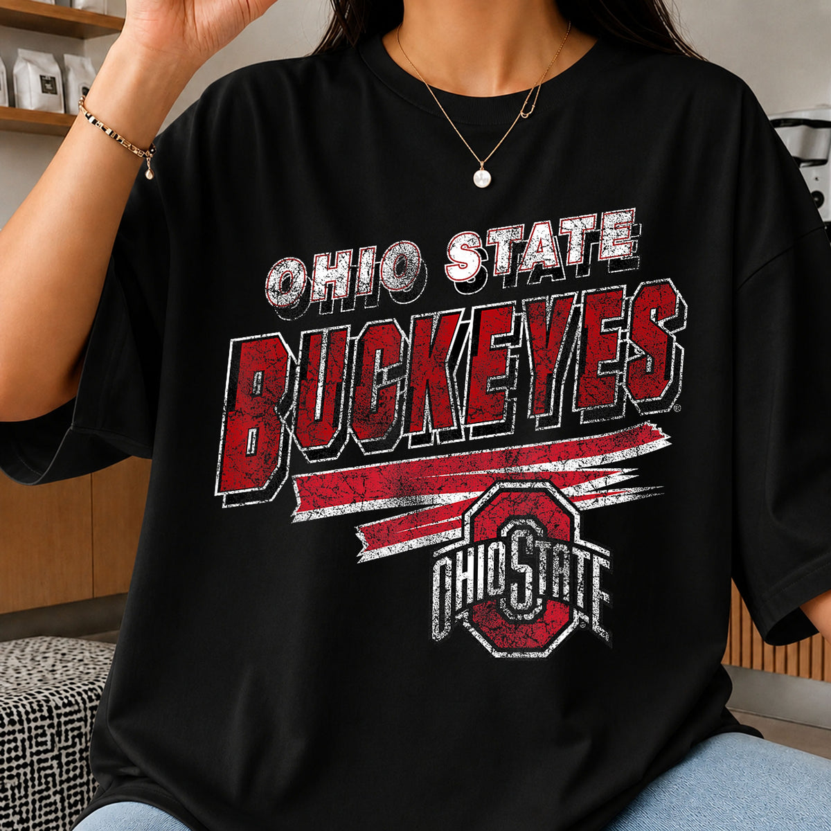 Ohio State Buckeyes Distressed Grunge College Football PNG