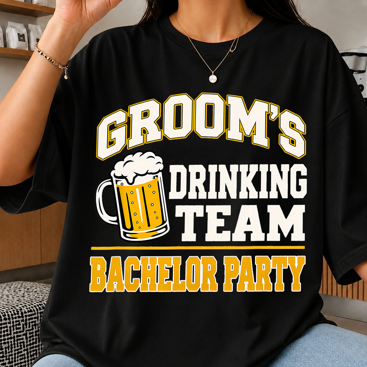 Groom's Drinking Team Bachelor Party Beer Mug PNG