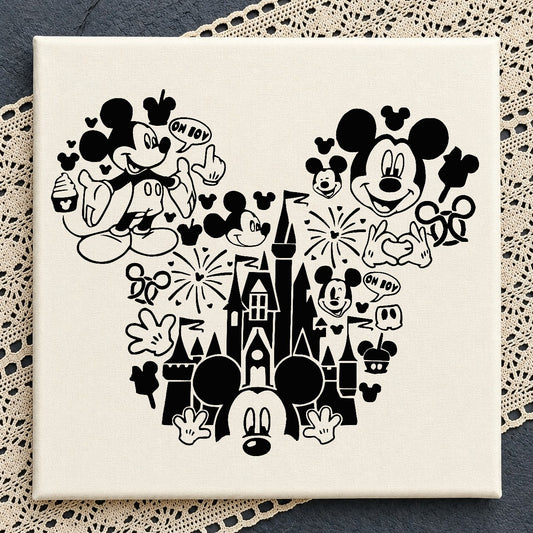 Mickey Mouse Disney Castle SVG, Mickey Head SVG, Disney SVG PNG