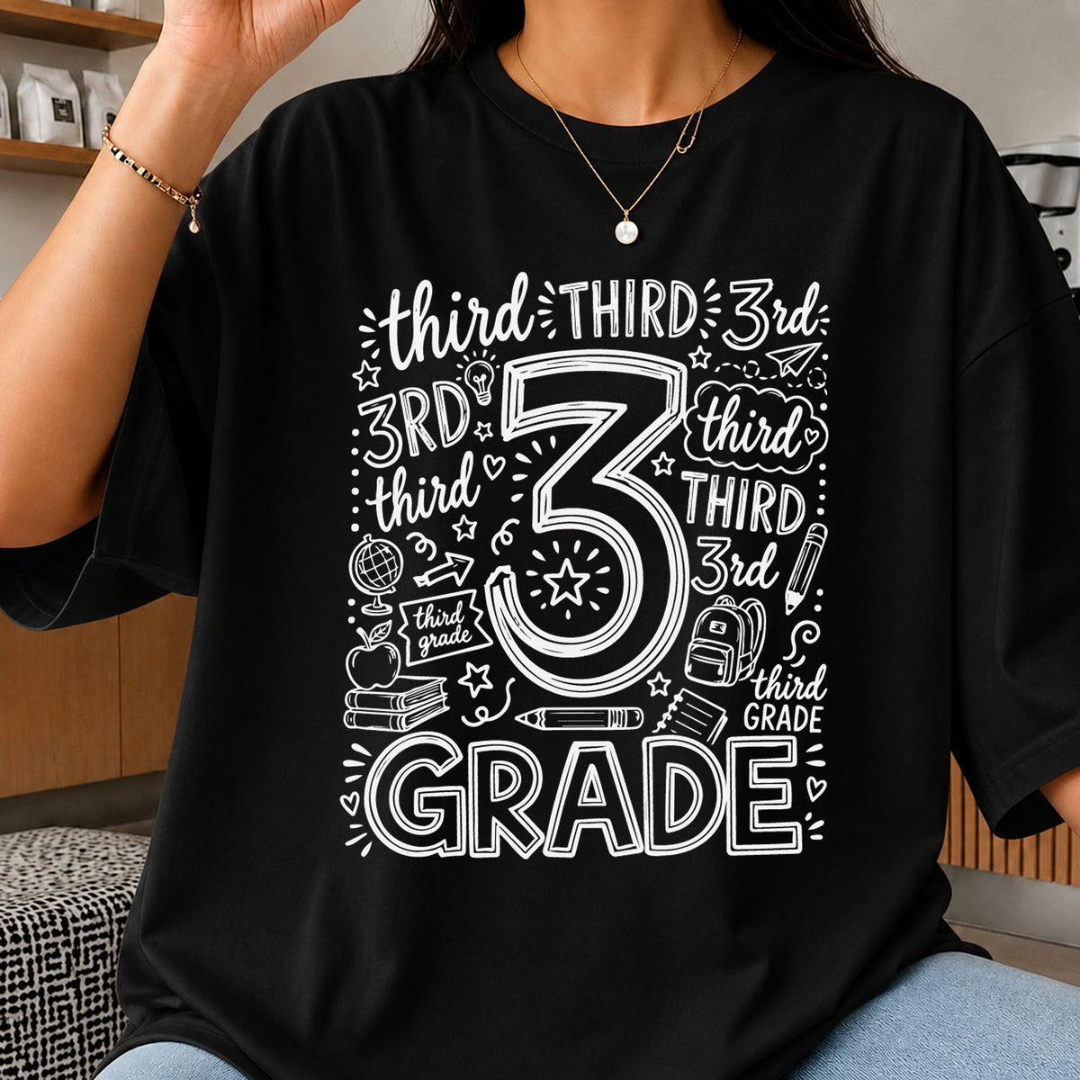 Third Grade Typography SVG, Back To School Cricut Clipart