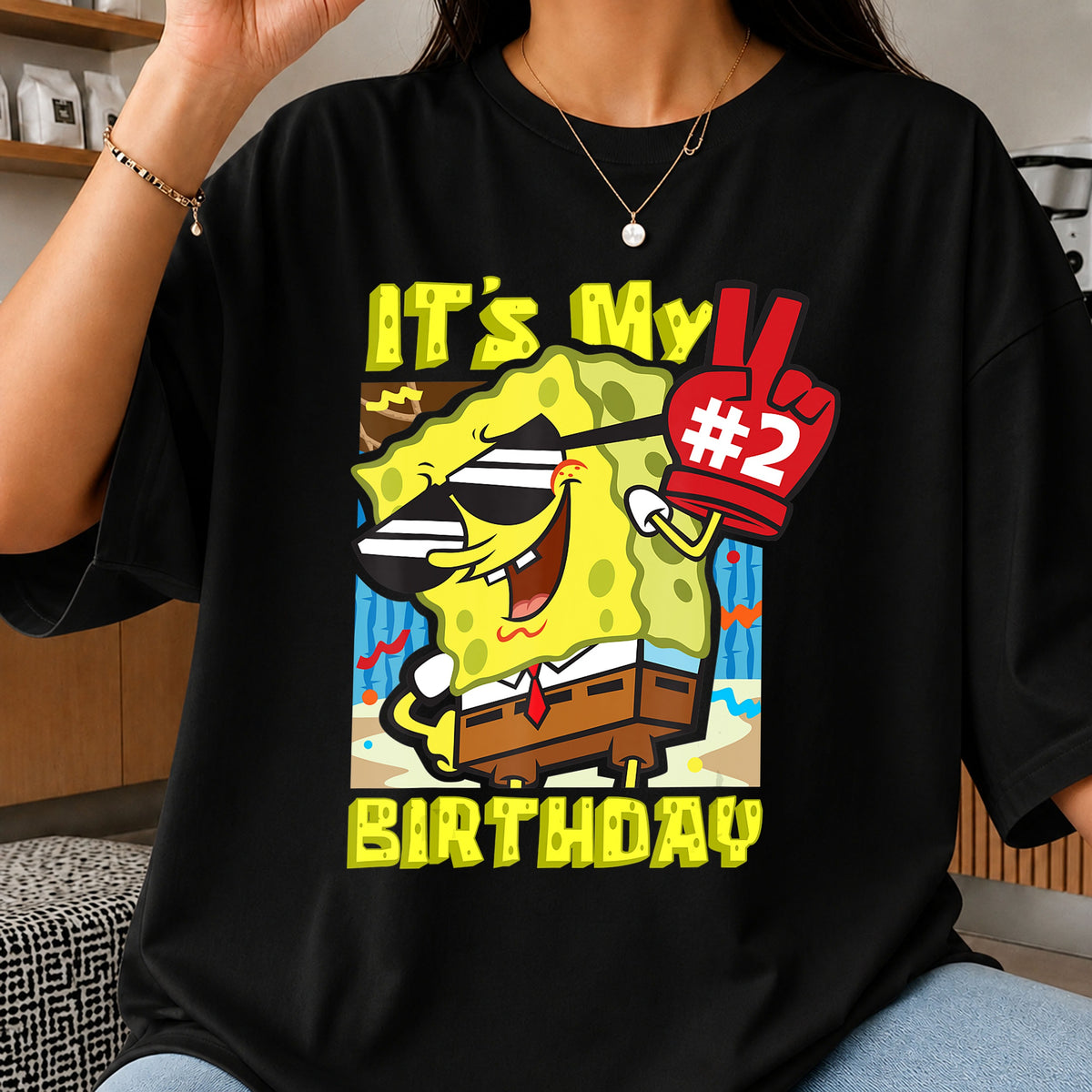 Spongebob It's My 2nd Birthday Cool Sunglasses PNG