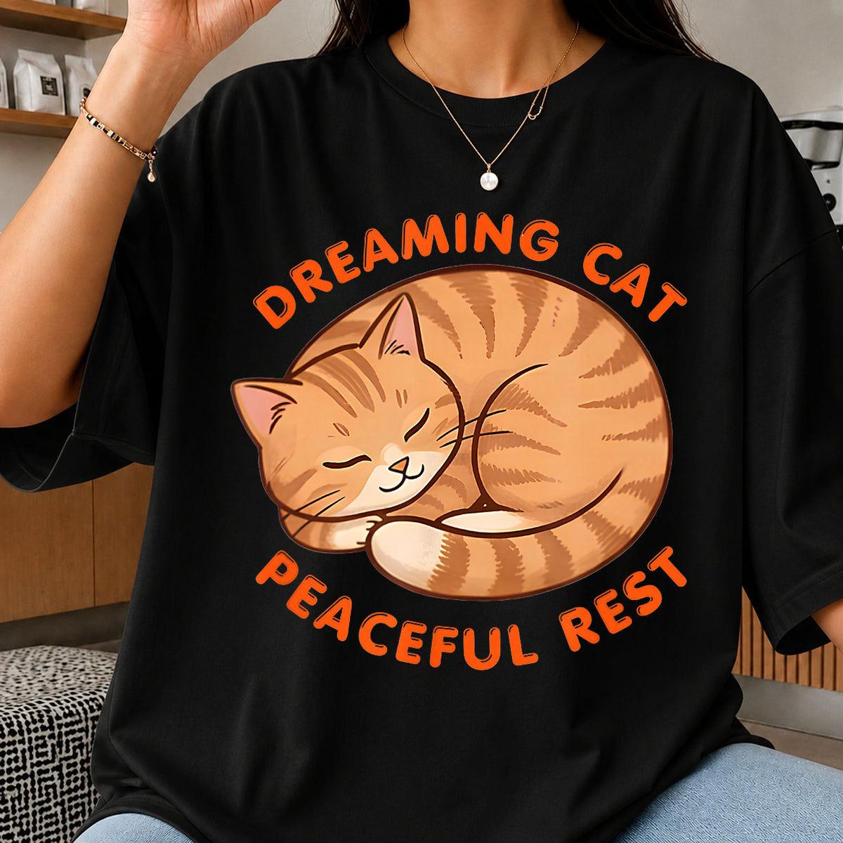 Dreaming Cat Peaceful Rest PNG, Cute Sleeping Kitten Clipart