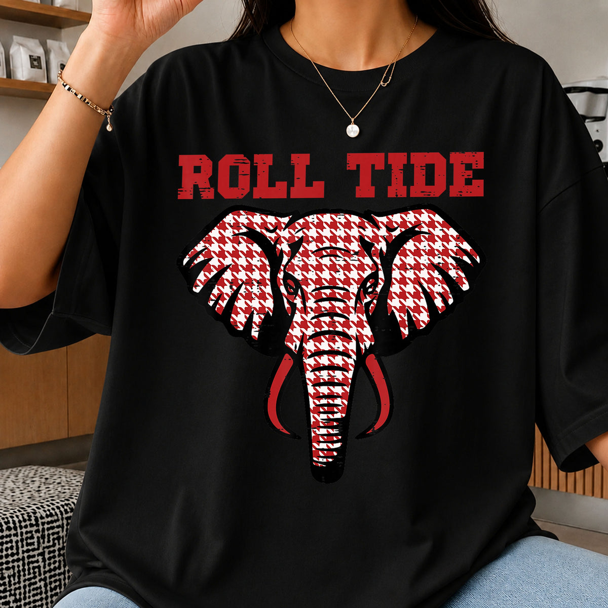 Roll Tide Houndstooth Elephant Alabama Football PNG