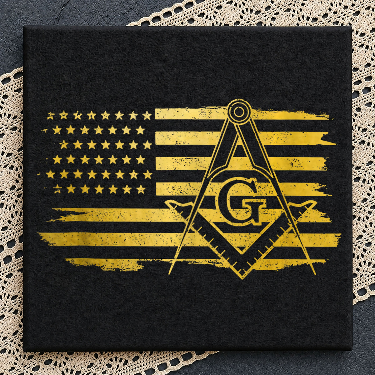 Masonic American Flag PNG, Freemason Square Compass PNG, Mason PNG