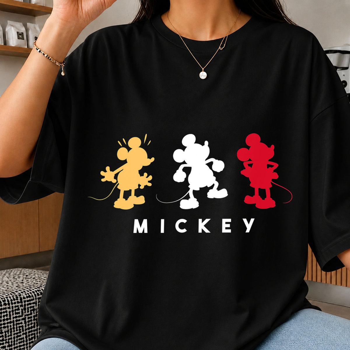 Mickey Mouse Silhouette Trio Poses Disney Character PNG