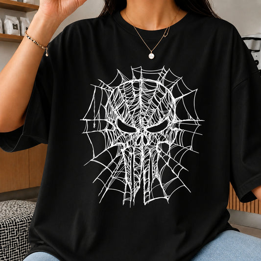 Spider Web Skull SVG, Gothic Halloween Cricut Design