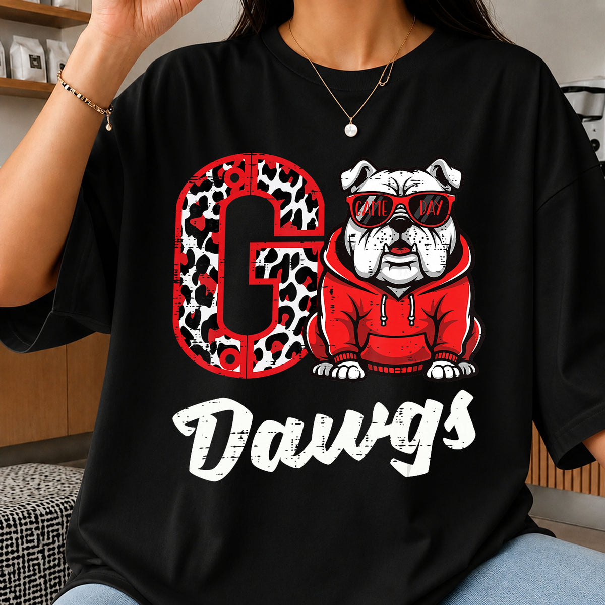 Go Dawgs Bulldog Game Day Leopard Letter G PNG