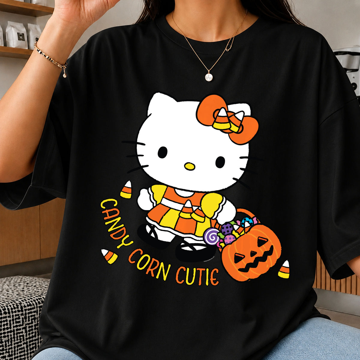 Hello Kitty Candy Corn Cutie Halloween Pumpkin Clipart PNG