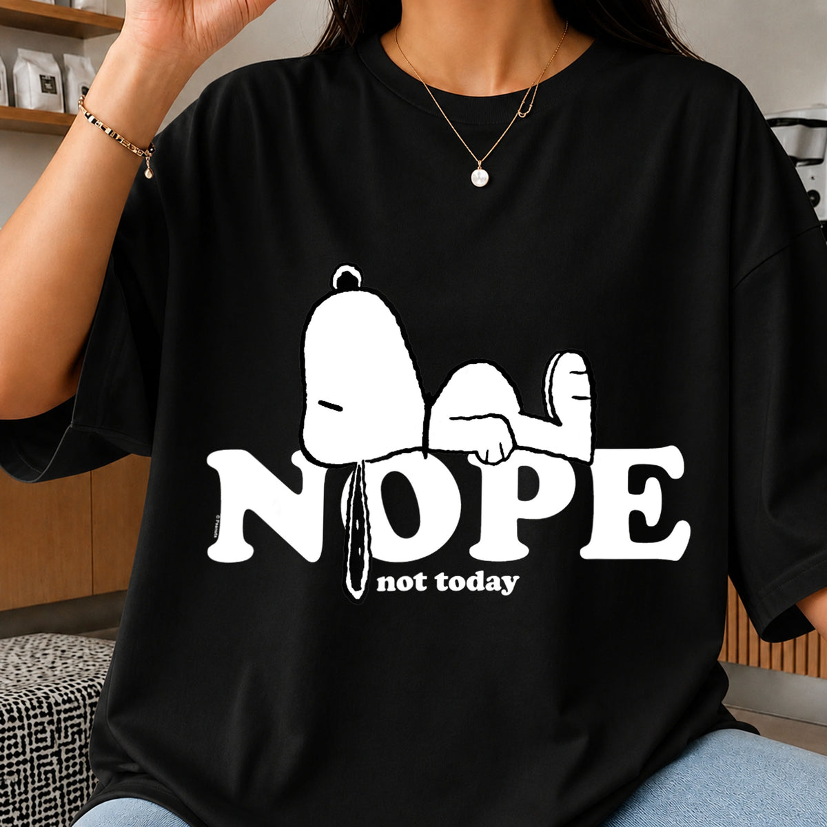 Snoopy Nope Not Today Lazy Funny Quote PNG