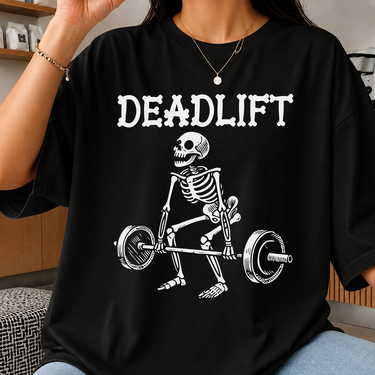Deadlift Skeleton Barbell Weightlifting Gym Humor PNG