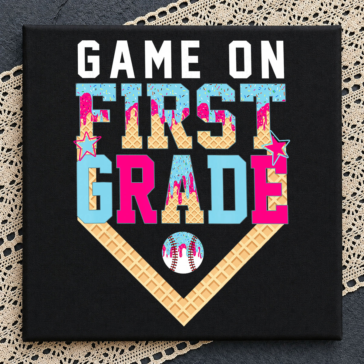 Game On First Grade PNG, Baseball Back To School PNG, 1st Grade PNG