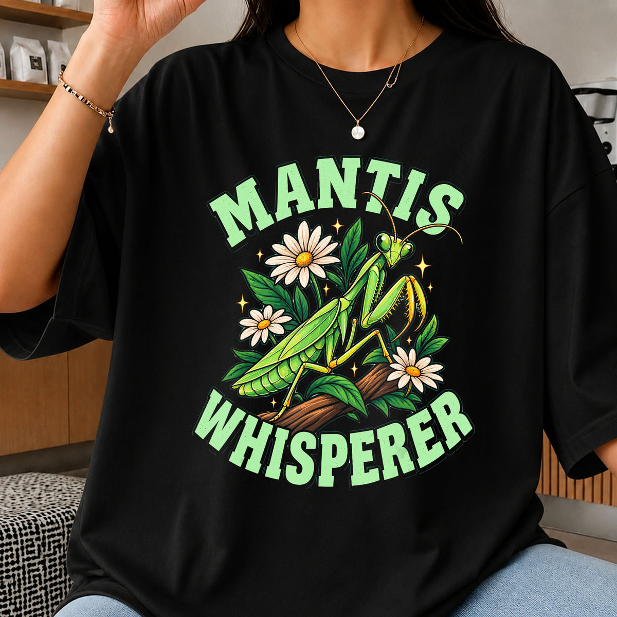Mantis Whisperer Praying Mantis Floral Daisy PNG