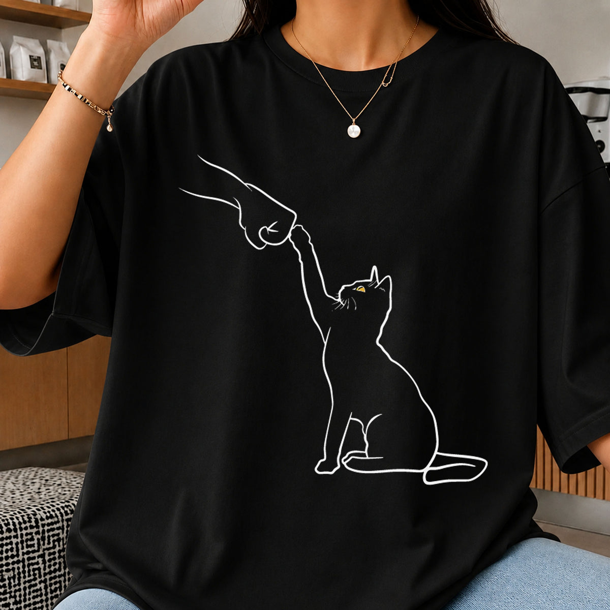 Cat Fist Bump With Human Hand Funny Pet Clipart SVG