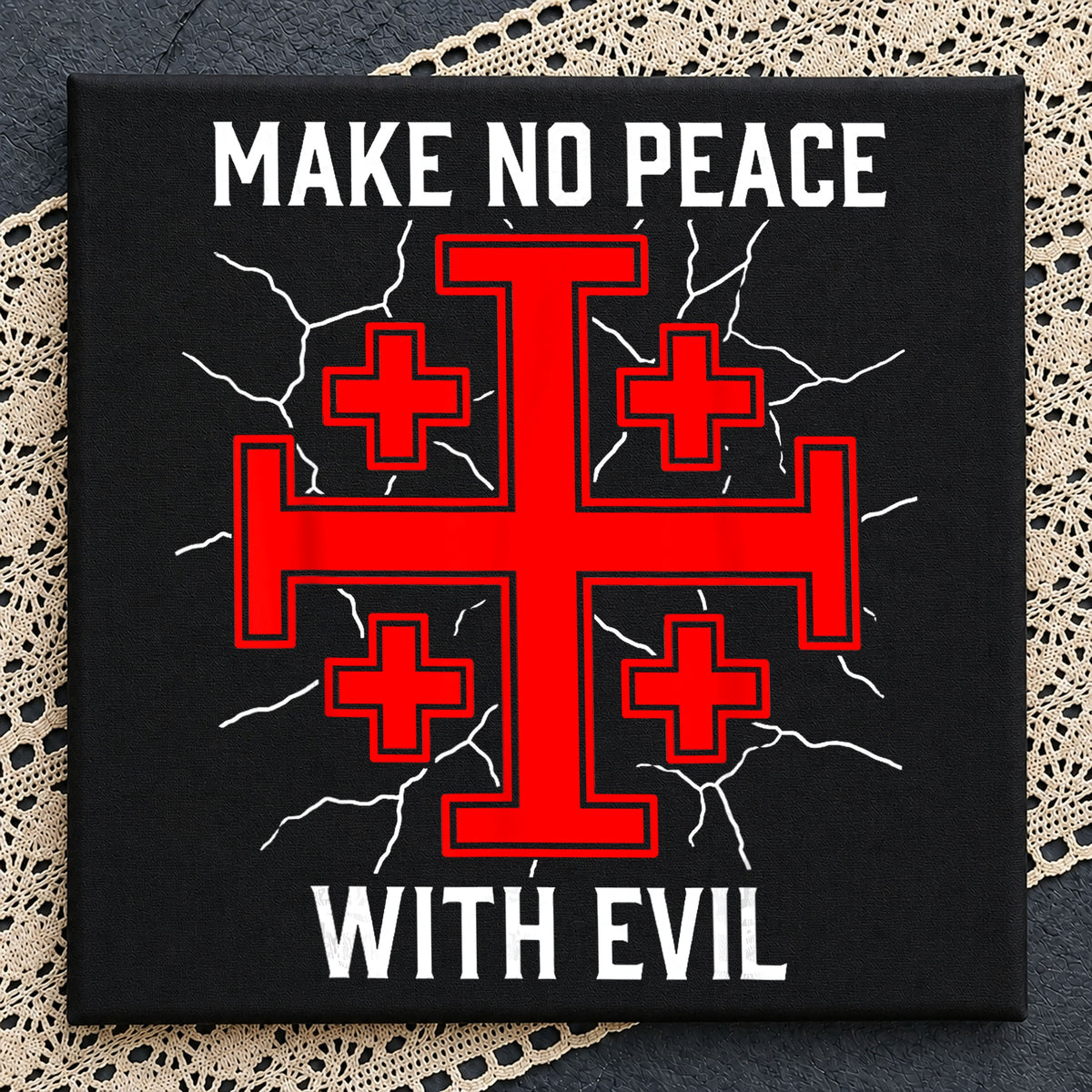 Christian Cross Make No Peace With Evil PNG, Jerusalem Cross PNG, Faith PNG