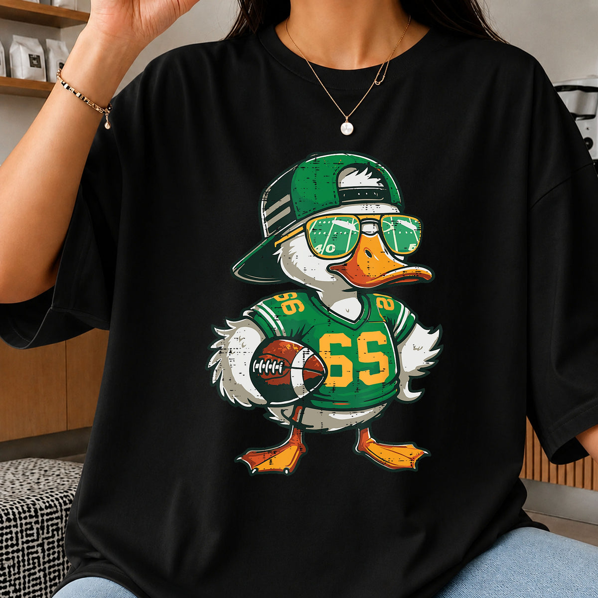 Cool Duck Football Player Sunglasses Sports Fan PNG