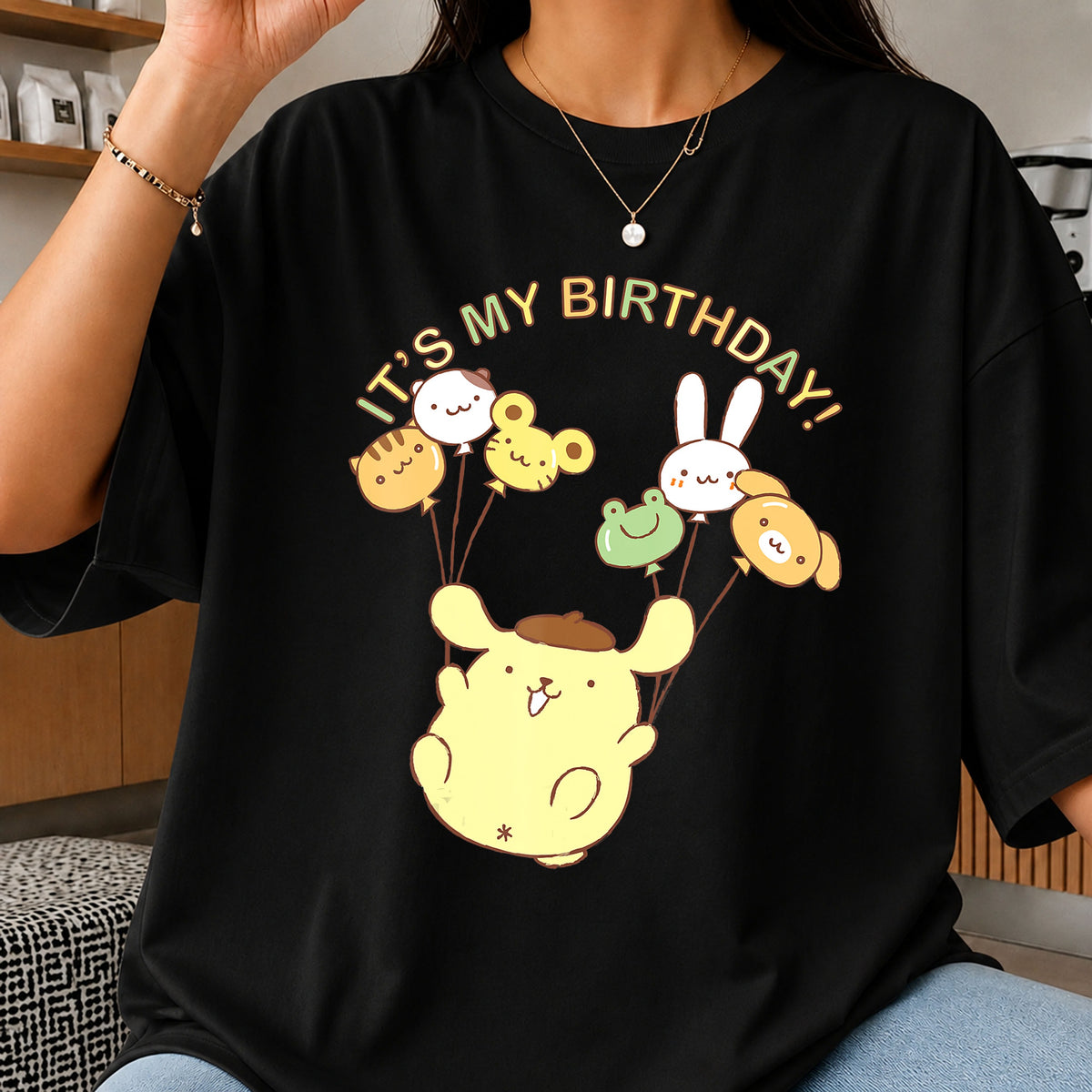 Pompompurin It's My Birthday Balloons Sanrio Clipart PNG