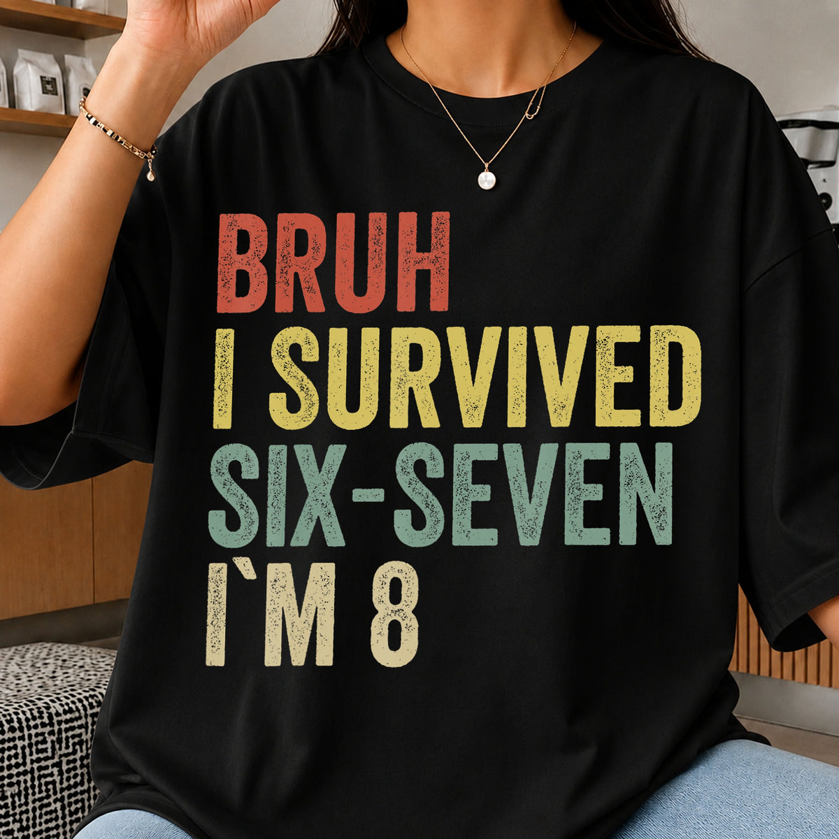 Bruh I Survived Six-Seven I'm 8 Birthday PNG