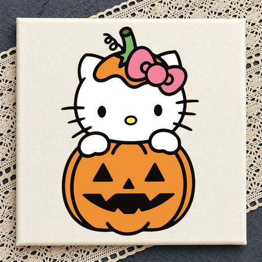 Hello Kitty Halloween Pumpkin Jack-O-Lantern Cricut SVG