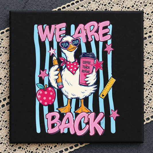 We Are Back Teacher Duck PNG, Back To School PNG, Teacher PNG