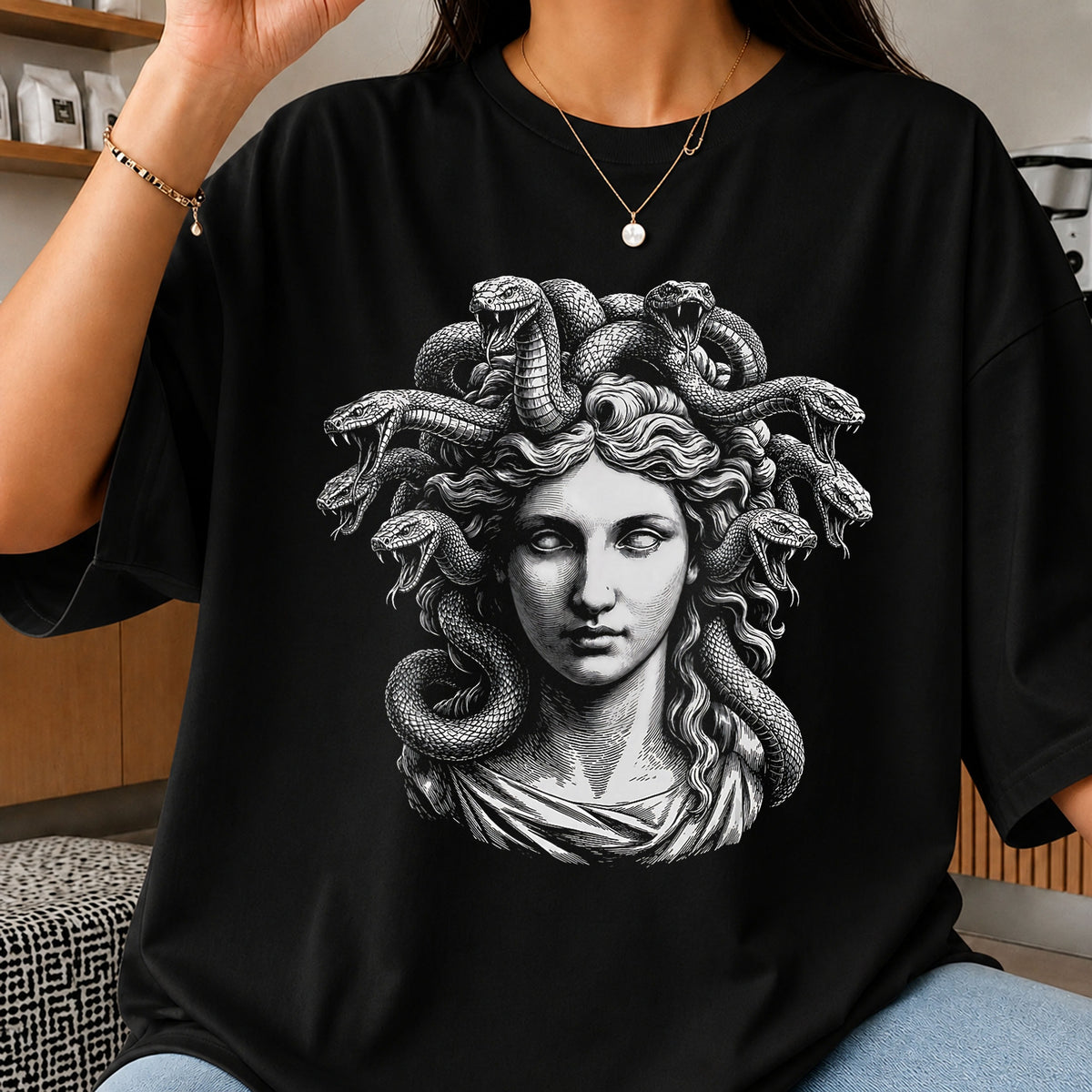 Medusa Greek Mythology Snake Hair Portrait Clipart PNG