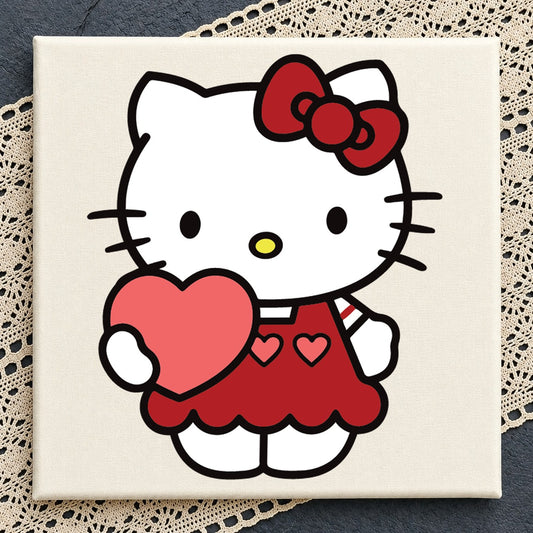 Hello Kitty Valentine Heart SVG, Cute Sanrio Love Cricut