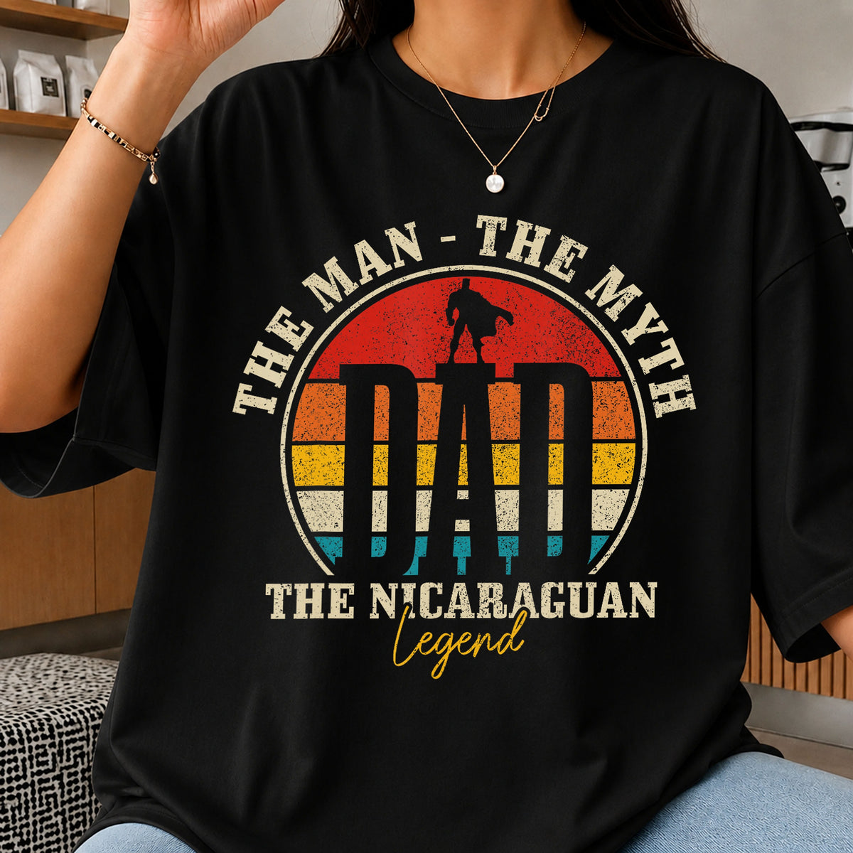 Dad The Man The Myth The Nicaraguan Legend Retro PNG