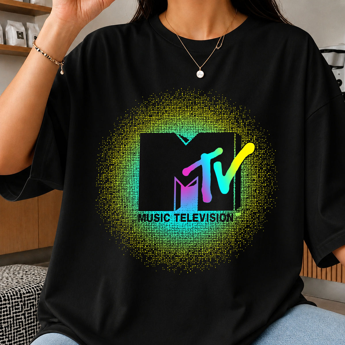 MTV Music Television Rainbow Holographic Logo Clipart PNG