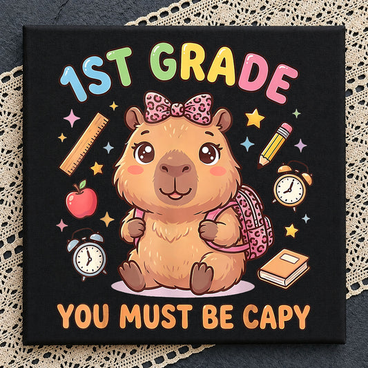 1st Grade Capybara PNG, Back To School PNG, Cute Capybara PNG