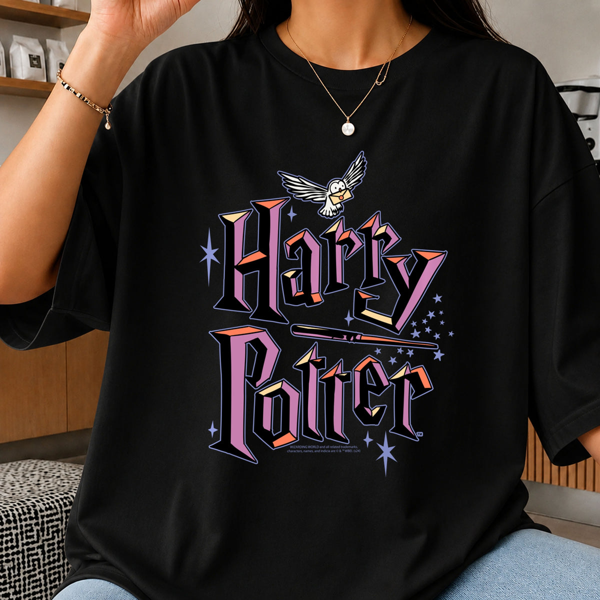 Harry Potter Hedwig Magic Wand Stars Wizard PNG