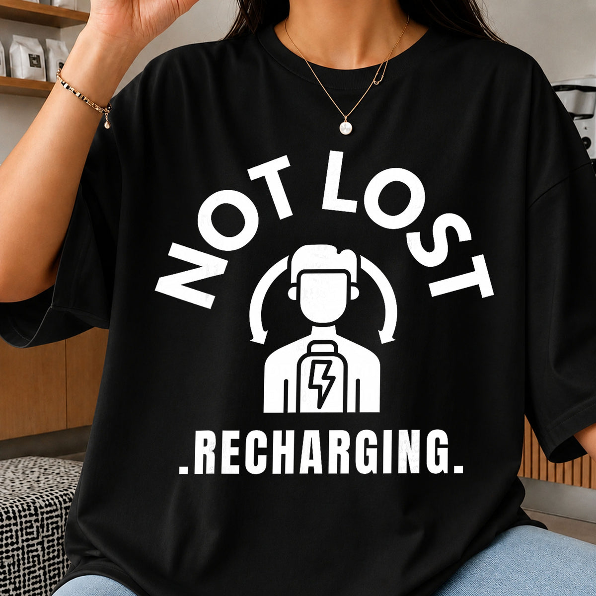 Not Lost Recharging Introvert Funny Quote PNG