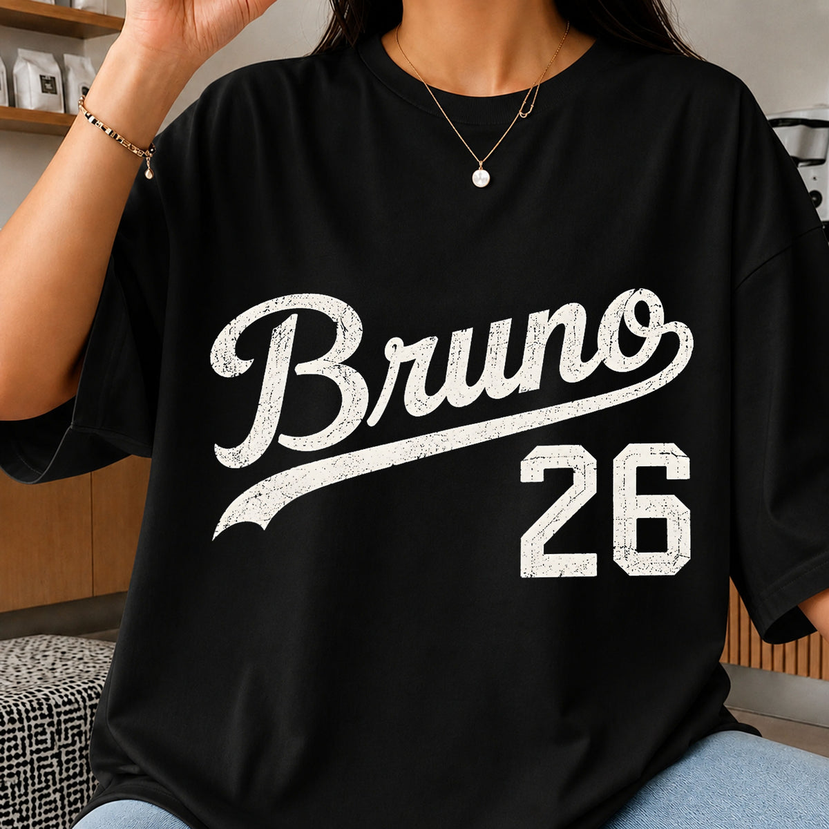 Bruno 26 Varsity Script Distressed Grunge Sports PNG
