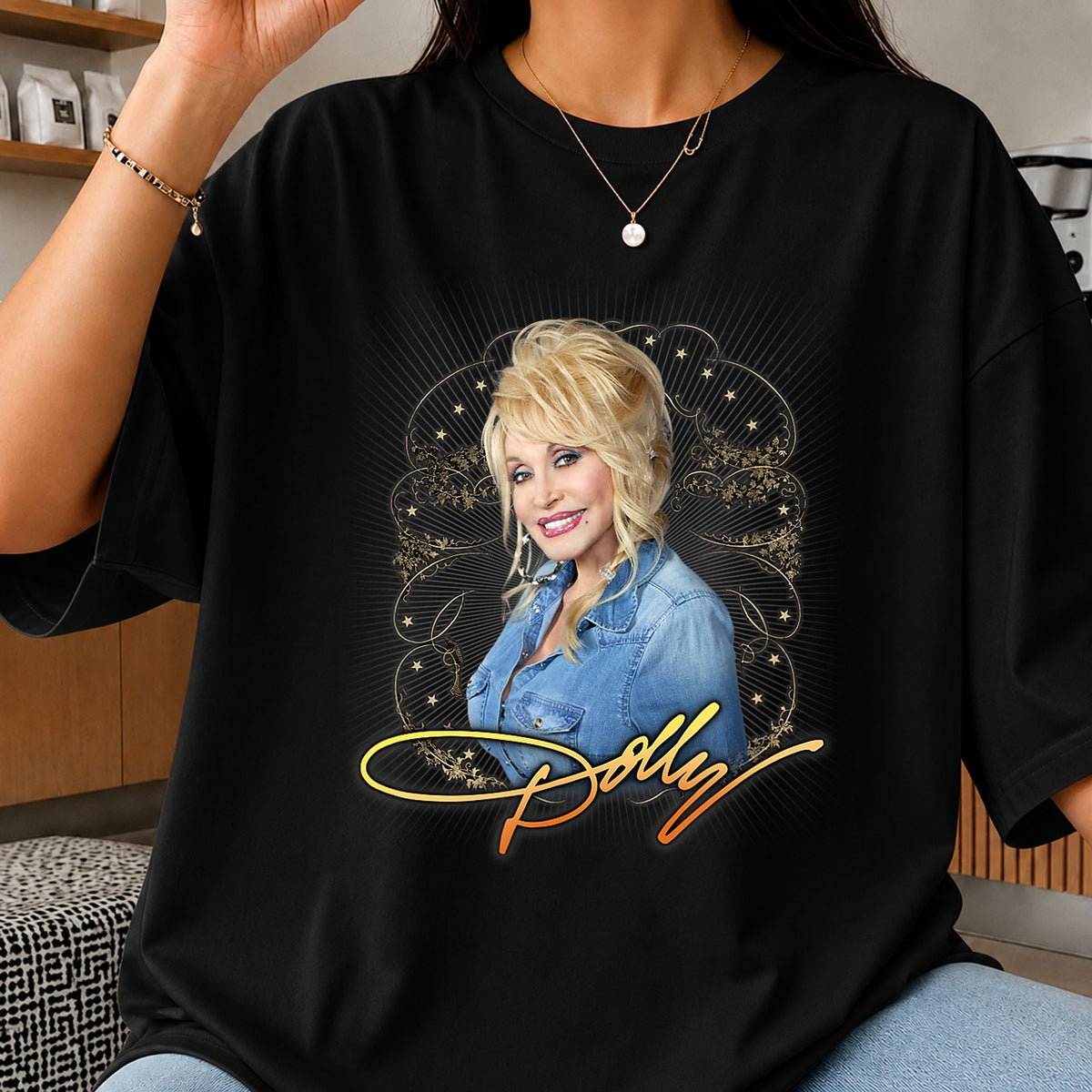 Dolly Parton Gold Signature Country Music Legend PNG